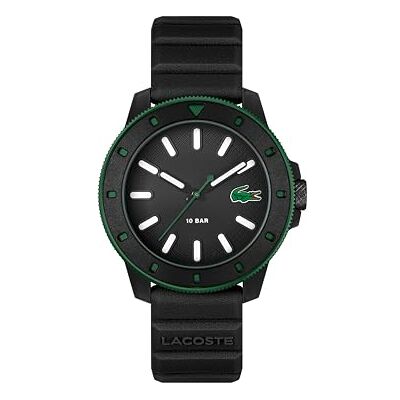 Lacoste Uhr mit DREI-Zeiger-Quarzwerk für Herren Kollektion .12.12 Scuba mit Schwarzes Silikonarmband 2011412 Lacoste Uhr mit DREI-Zeiger-Quarzwerk für Herren Kollektion .12.12 Scuba mit Schwarzes Silikonarmband 2011412