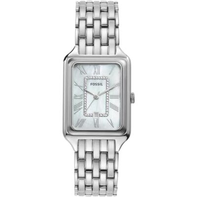 Fossil Damenuhr Raquel quarz/ 3 Zeiger datum Uhrwerk 26mm Gehäusegröße mit einem Edelstahlarmband ES5306, Silber Fossil Damenuhr Raquel quarz/ 3 Zeiger datum Uhrwerk 26mm Gehäusegröße mit einem Edelstahlarmband ES5306, Silber