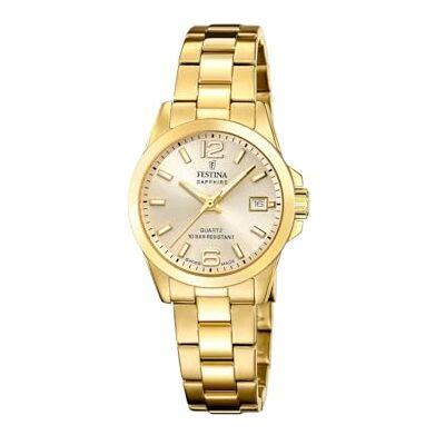 Festina Swiss Made Damenuhr Analog aus Edelstahl 316l Goldfarben Festina Swiss Made Damenuhr Analog aus Edelstahl 316l Goldfarben