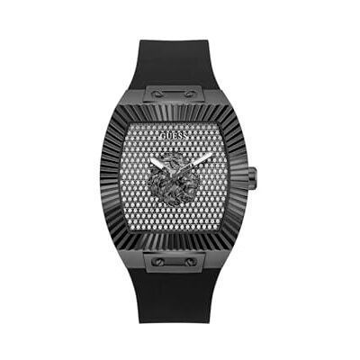 Guess Phoenix Herren Uhr 43 mm Edelstahl – Quarz Analog Armbanduhr Silikonarmband Schwarz, Sportuhr Herrenuhr Schwarz modern, 5 bar GW1066G3 Guess Phoenix Herren Uhr 43 mm Edelstahl – Quarz Analog Armbanduhr Silikonarmband Schwarz, Sportuhr Herrenuhr Schwarz modern, 5 bar GW1066G3
