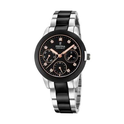 Festina Damenuhr Analog aus Edelstahl 316l Schwarz Festina Damenuhr Analog aus Edelstahl 316l Schwarz