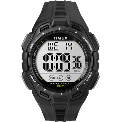 Timex Sport Herren-Armbanduhr, 43 mm, schwarzes Kunstharzarmband, digitales Zifferblatt, schwarzes Gehäuse TW5M61700 Timex Sport Herren-Armbanduhr, 43 mm, schwarzes Kunstharzarmband, digitales Zifferblatt, schwarzes Gehäuse TW5M61700