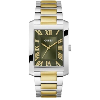 Guess Clyde Herren Armbanduhr, Quarz Analog, Edelstahl, 34mm, Edelstahlarmband, Gold/Silber, 1 bar, Zifferblattfarbe: Schwarz, GW0896G3 Guess Clyde Herren Armbanduhr, Quarz Analog, Edelstahl, 34mm, Edelstahlarmband, Gold/Silber, 1 bar, Zifferblattfarbe: Schwarz, GW0896G3