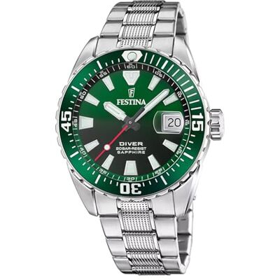Festina Herren Uhr Analog aus Edelstahl 316L Silber Quarzwerk Kalender Saphirglas mit hoher Widerstandsfähigkeit Wasserdicht bis 20 ATM F20669/2 The Originals Festina Herren Uhr Analog aus Edelstahl 316L Silber Quarzwerk Kalender Saphirglas mit hoher Widerstandsfähigkeit Wasserdicht bis 20 ATM F20669/2 The Originals
