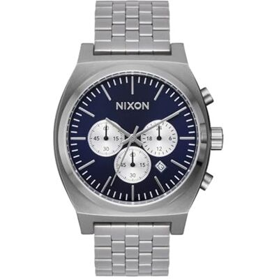 Nixon Time Teller Armbanduhr für Herren in der Farbe Silber mit Armband aus Edelstahl, Wasserdichtigkeit: 10 bar, Gehäusedurchmesser: 40,5 mm, A972-5327-00 Nixon Time Teller Armbanduhr für Herren in der Farbe Silber mit Armband aus Edelstahl, Wasserdichtigkeit: 10 bar, Gehäusedurchmesser: 40,5 mm, A972-5327-00