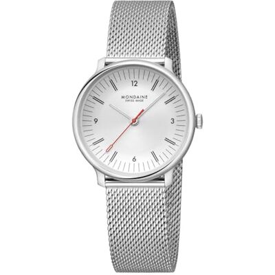 Mondaine Doppio Uhr 33mm, Grau-Weißes Zifferblatt, Saphirglas, Schweizer Quarzwerk, 5 ATM, Edelstahl, Swiss Made, Eleganter Minimalismus Mondaine Doppio Uhr 33mm, Grau-Weißes Zifferblatt, Saphirglas, Schweizer Quarzwerk, 5 ATM, Edelstahl, Swiss Made, Eleganter Minimalismus