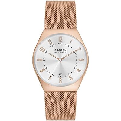 Skagen Grenen Watch for Men, Quartz Three Hand Movement with Stainless Steel or Leather Strap Skagen Grenen Watch for Men, Quartz Three Hand Movement with Stainless Steel or Leather Strap