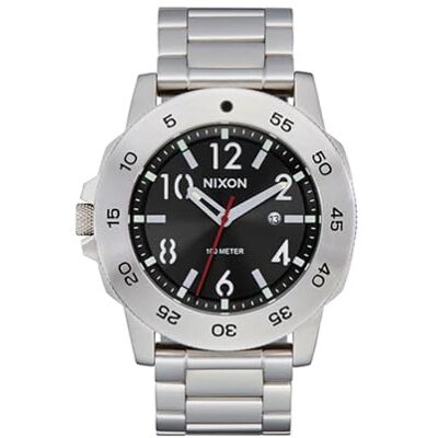 Nixon Smyth 44 Armbanduhr für Herren in der Farbe Silber mit Armband aus Edelstahl, Wasserdichtigkeit: 10 bar, Gehäusedurchmesser: 49,5 mm, A1414-625-00 Nixon Smyth 44 Armbanduhr für Herren in der Farbe Silber mit Armband aus Edelstahl, Wasserdichtigkeit: 10 bar, Gehäusedurchmesser: 49,5 mm, A1414-625-00