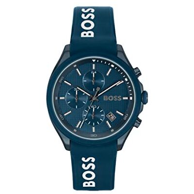 Boss Chronograph Quarz Uhr für Herren mit Blaues Silikonarmband 1514061 Boss Chronograph Quarz Uhr für Herren mit Blaues Silikonarmband 1514061