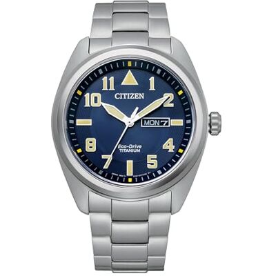 Citizen Eco-Drive Herren-Sportuhr, 42 mm, silberfarbenes Super-Titan-Gehäuse und Armband mit blauem Zifferblatt (BM8560-88L), Blau, Modern Citizen Eco-Drive Herren-Sportuhr, 42 mm, silberfarbenes Super-Titan-Gehäuse und Armband mit blauem Zifferblatt (BM8560-88L), Blau, Modern