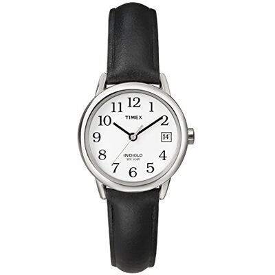 Timex Easy Reader Damen-Armbanduhr, 25 mm, schwarzes Lederband, Datumsfenster, Quarzuhr T2H331 Timex Easy Reader Damen-Armbanduhr, 25 mm, schwarzes Lederband, Datumsfenster, Quarzuhr T2H331