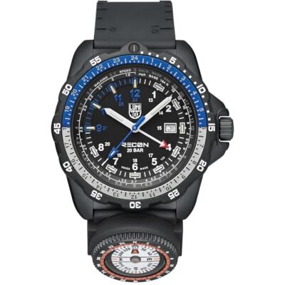 Luminox Recon NAV Spec XL.8833 Herren Abenteueruhr – Quarz, Edelstahlgehäuse 46 mm, Kautschukarmband, Schwarz, 20 bar wasserdicht, Datum, Leuchtzeiger Luminox Recon NAV Spec XL.8833 Herren Abenteueruhr – Quarz, Edelstahlgehäuse 46 mm, Kautschukarmband, Schwarz, 20 bar wasserdicht, Datum, Leuchtzeiger