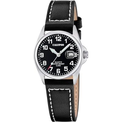 Calypso Damenuhr Analog aus Leder Schwarz Calypso Damenuhr Analog aus Leder Schwarz