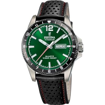 Festina Herrenuhr Analog aus Leder Schwarz Festina Herrenuhr Analog aus Leder Schwarz