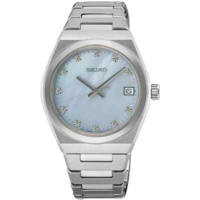 Seiko Klassik Armbanduhr für Damen in der Farbe Silber mit Armband aus Edelstahl, Wasserdichtigkeit: 10 bar, Gehäusedurchmesser: 34 mm, SUR603P1 Seiko Klassik Armbanduhr für Damen in der Farbe Silber mit Armband aus Edelstahl, Wasserdichtigkeit: 10 bar, Gehäusedurchmesser: 34 mm, SUR603P1