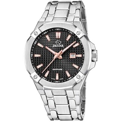 JAGUAR Armbanduhr Diplomatic Quartz Uhrwerk Gehäusedicke: 11.05 mm Gehäusebreite: 44 mm Edelstahl 10 ATM JAGUAR Armbanduhr Diplomatic Quartz Uhrwerk Gehäusedicke: 11.05 mm Gehäusebreite: 44 mm Edelstahl 10 ATM