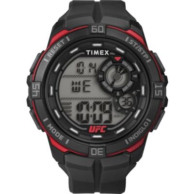 Timex UFC Rush Herren-Armbanduhr, 52 mm, schwarzes Armband, digitales Zifferblatt, schwarzes Gehäuse TW5M59100 Timex UFC Rush Herren-Armbanduhr, 52 mm, schwarzes Armband, digitales Zifferblatt, schwarzes Gehäuse TW5M59100