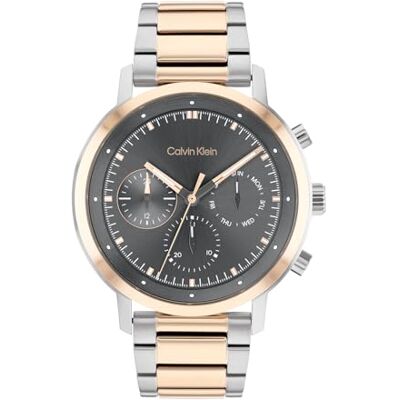 Calvin Multi Zifferblatt Quarz Uhr für Herren Kollektion Gauge mit Zweifarbiges Edelstahlarmband 25200064 Calvin Multi Zifferblatt Quarz Uhr für Herren Kollektion Gauge mit Zweifarbiges Edelstahlarmband 25200064