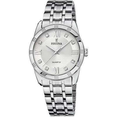 Festina Damen Uhr Analog Edelstahl 316L Silber Quarzwerk Mineralglas hochresistent 5 ATM wasserdicht F16940/A Mademoiselle Festina Damen Uhr Analog Edelstahl 316L Silber Quarzwerk Mineralglas hochresistent 5 ATM wasserdicht F16940/A Mademoiselle
