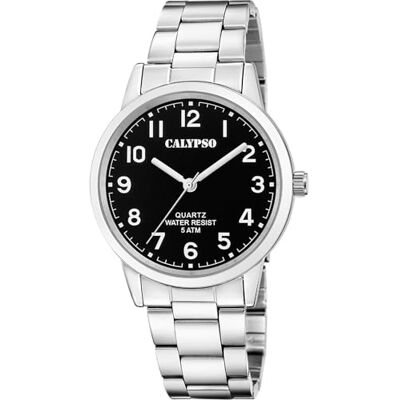 Calypso Herrenuhr Analog Edelstahl 316L Silber Quarz Gehärtetes Mineralglas Wasserdicht 5 ATM K5858/4 Basic Calypso Herrenuhr Analog Edelstahl 316L Silber Quarz Gehärtetes Mineralglas Wasserdicht 5 ATM K5858/4 Basic