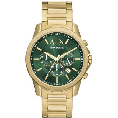 Armani Exchange Herrenuhr, Chronographenwerk, Edelstahl, mit 44 mm Gehäusegröße und Silikonoder Stahlarmband Armani Exchange Herrenuhr, Chronographenwerk, Edelstahl, mit 44 mm Gehäusegröße und Silikonoder Stahlarmband