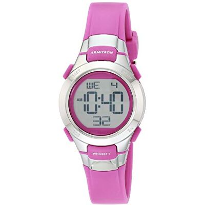 Armitron Sport Women's Digital Chronograph Resin Strap Watch, 45/7012 Pink/Silver Armitron Sport Women's Digital Chronograph Resin Strap Watch, 45/7012 Pink/Silver