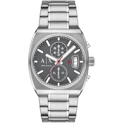 Armani Exchange Uhr für Herren, Quarz Chronographenwerk und 40 mm Gehäusegröße mit Edelstahlarmband Armani Exchange Uhr für Herren, Quarz Chronographenwerk und 40 mm Gehäusegröße mit Edelstahlarmband