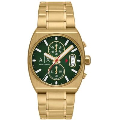 Armani Exchange Uhr für Herren, Quarz Chronographenwerk und 40 mm Gehäusegröße mit Edelstahlarmband Armani Exchange Uhr für Herren, Quarz Chronographenwerk und 40 mm Gehäusegröße mit Edelstahlarmband