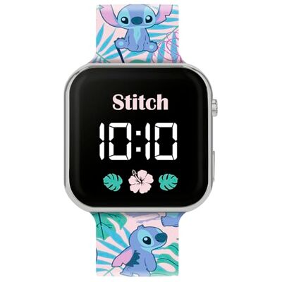 Disney Lilo & Stitch LAS4091 Kinder-Armbanduhr mit LED-Quarz-Silikonarmband, Blau, Mehrfarbig, Modern Disney Lilo & Stitch LAS4091 Kinder-Armbanduhr mit LED-Quarz-Silikonarmband, Blau, Mehrfarbig, Modern
