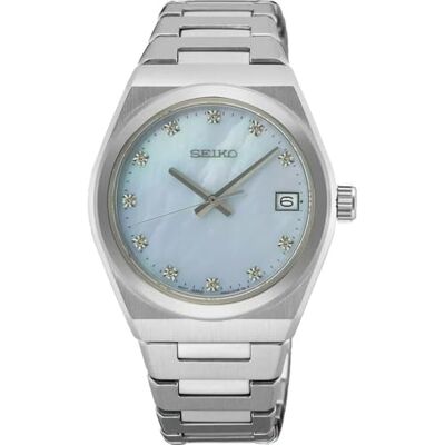 Seiko Klassik Armbanduhr für Damen in der Farbe Silber mit Armband aus Edelstahl, Wasserdichtigkeit: 10 bar, Gehäusedurchmesser: 34 mm, SUR603P1 Seiko Klassik Armbanduhr für Damen in der Farbe Silber mit Armband aus Edelstahl, Wasserdichtigkeit: 10 bar, Gehäusedurchmesser: 34 mm, SUR603P1