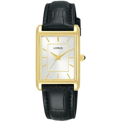Lorus Damen Analog Quarz Uhr mit Metall Armband,Schwarz/Gold Lorus Damen Analog Quarz Uhr mit Metall Armband,Schwarz/Gold