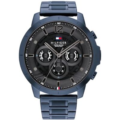 Tommy Hilfiger Multi Zifferblatt Quarz Uhr für Herren mit Blaues Edelstahlarmband 1710493 Tommy Hilfiger Multi Zifferblatt Quarz Uhr für Herren mit Blaues Edelstahlarmband 1710493
