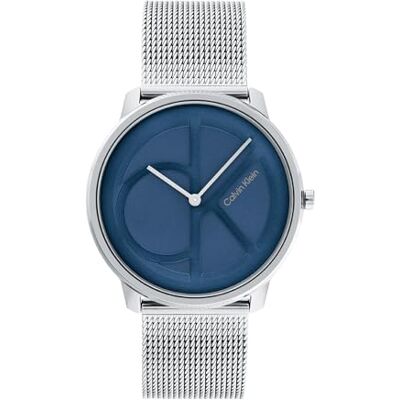 Calvin Analog Quarzuhr Für Männer und Frauen Kollektion Iconic MESH 40MM mit Silbernes Edelstahl-Mesh-Gliederarmband 25200031 Calvin Analog Quarzuhr Für Männer und Frauen Kollektion Iconic MESH 40MM mit Silbernes Edelstahl-Mesh-Gliederarmband 25200031