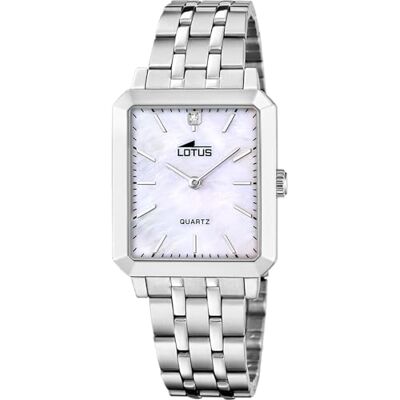 Lotus Damen Uhr Analog Edelstahl 316L Silber Quarzwerk Mineralglas hochresistent 5 ATM wasserdicht 18980/1 Square Series Lotus Damen Uhr Analog Edelstahl 316L Silber Quarzwerk Mineralglas hochresistent 5 ATM wasserdicht 18980/1 Square Series