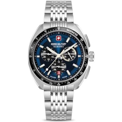 Swiss Military Hanowa SMWGI0003303 Defender Herrenuhr mit Stahlband Chrono Saphirglas Swiss Military Hanowa SMWGI0003303 Defender Herrenuhr mit Stahlband Chrono Saphirglas