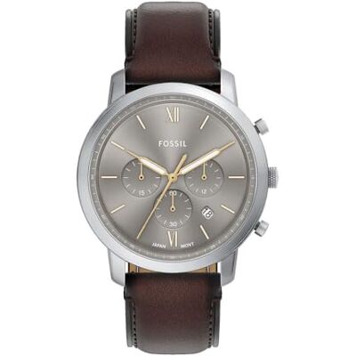 Fossil Neutra Uhr für Herren, Quarz-Chronographenwerk mit Lederarmband Fossil Neutra Uhr für Herren, Quarz-Chronographenwerk mit Lederarmband