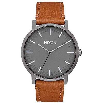 Nixon Armbanduhr Porter Leder Gunmetal / Charcoal / Taupe Nixon Armbanduhr Porter Leder Gunmetal / Charcoal / Taupe