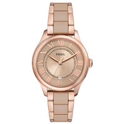 Fossil Gilmore Uhr für Damen, Quarz DREI Zeiger Datumswerk mit Edelstahl oder Lederarmband Fossil Gilmore Uhr für Damen, Quarz DREI Zeiger Datumswerk mit Edelstahl oder Lederarmband