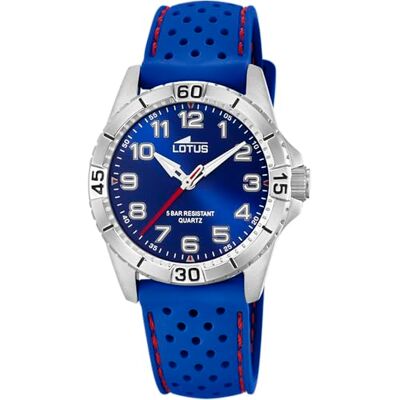 Lotus Jungenuhr Analog aus Edelstahl und Kautschuk Blau Lotus Jungenuhr Analog aus Edelstahl und Kautschuk Blau