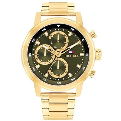 Tommy Hilfiger Multi Zifferblatt Quarz Uhr für Herren mit Goldfarben Edelstahlarmband 1792216 Tommy Hilfiger Multi Zifferblatt Quarz Uhr für Herren mit Goldfarben Edelstahlarmband 1792216