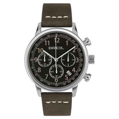 Breil Outrider Armbanduhr für Herren in der Farbe Schwarz mit Armband aus Leder, Wasserdichtigkeit: 5 bar, Gehäusedurchmesser: 41 mm, TW2060 Breil Outrider Armbanduhr für Herren in der Farbe Schwarz mit Armband aus Leder, Wasserdichtigkeit: 5 bar, Gehäusedurchmesser: 41 mm, TW2060