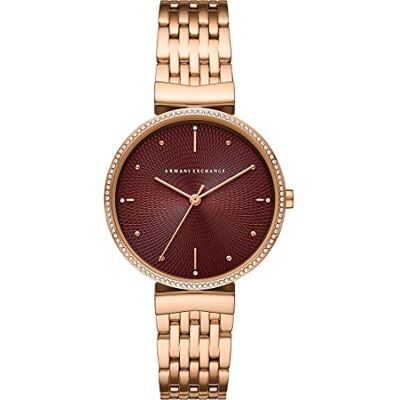 Armani Exchange Montre en Acier inoxydable à Trois aiguilles Pour Femmes, Taille de boîtier de 36 mm Armani Exchange Montre en Acier inoxydable à Trois aiguilles Pour Femmes, Taille de boîtier de 36 mm