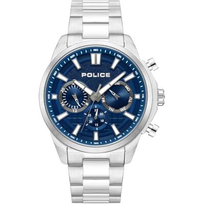 Police Rangy Chronograph Quarzuhrwerk Gehäusedicke: 50,5 mm Gehäusebreite: 44 mm Edelstahl 5 ATM, Silber, Armband Police Rangy Chronograph Quarzuhrwerk Gehäusedicke: 50,5 mm Gehäusebreite: 44 mm Edelstahl 5 ATM, Silber, Armband
