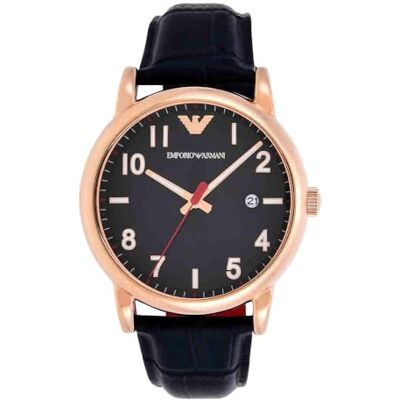 Giorgio Armani Watch for Men, Quartz Three Hand Date Movement and 43mm Case Size with Leather Strap Giorgio Armani Watch for Men, Quartz Three Hand Date Movement and 43mm Case Size with Leather Strap