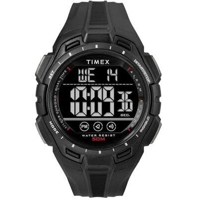 Timex Sport Herren-Armbanduhr, 43 mm, schwarzes Kunstharzarmband, digitales Zifferblatt, schwarzes Gehäuse TW5M61800 Timex Sport Herren-Armbanduhr, 43 mm, schwarzes Kunstharzarmband, digitales Zifferblatt, schwarzes Gehäuse TW5M61800