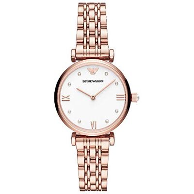 Giorgio Armani Uhr für Damen, Zweizeiger Uhrwerk, 32mm Rosegold Edelstahlgehäuse mit einem Edelstahlarmband, AR11267 Giorgio Armani Uhr für Damen, Zweizeiger Uhrwerk, 32mm Rosegold Edelstahlgehäuse mit einem Edelstahlarmband, AR11267