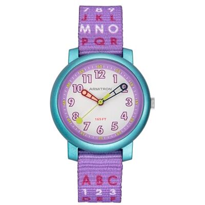 Armitron Sport Kids Easy to Read Patterned Nylon Strap Watch, 27/1002 Purple Armitron Sport Kids Easy to Read Patterned Nylon Strap Watch, 27/1002 Purple