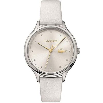 Lacoste Analog Quarzuhr für Damen mit Weisses Lederarmband 2001005 Lacoste Analog Quarzuhr für Damen mit Weisses Lederarmband 2001005