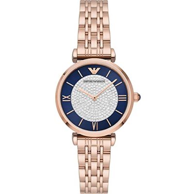 Giorgio Armani Damenuhr-Zweizeiger-Armbanduhr aus Edelstahl, 32 mm Gehäusegröße Giorgio Armani Damenuhr-Zweizeiger-Armbanduhr aus Edelstahl, 32 mm Gehäusegröße
