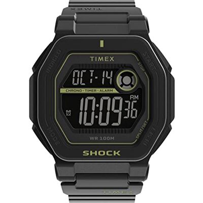 Timex Trend Herren-Armbanduhr, 45 mm, schwarzes, zweiteiliges Kunstharzarmband, digitales Zifferblatt mit Negativanzeige, schwarzes Gehäuse TW2V59800 Timex Trend Herren-Armbanduhr, 45 mm, schwarzes, zweiteiliges Kunstharzarmband, digitales Zifferblatt mit Negativanzeige, schwarzes Gehäuse TW2V59800